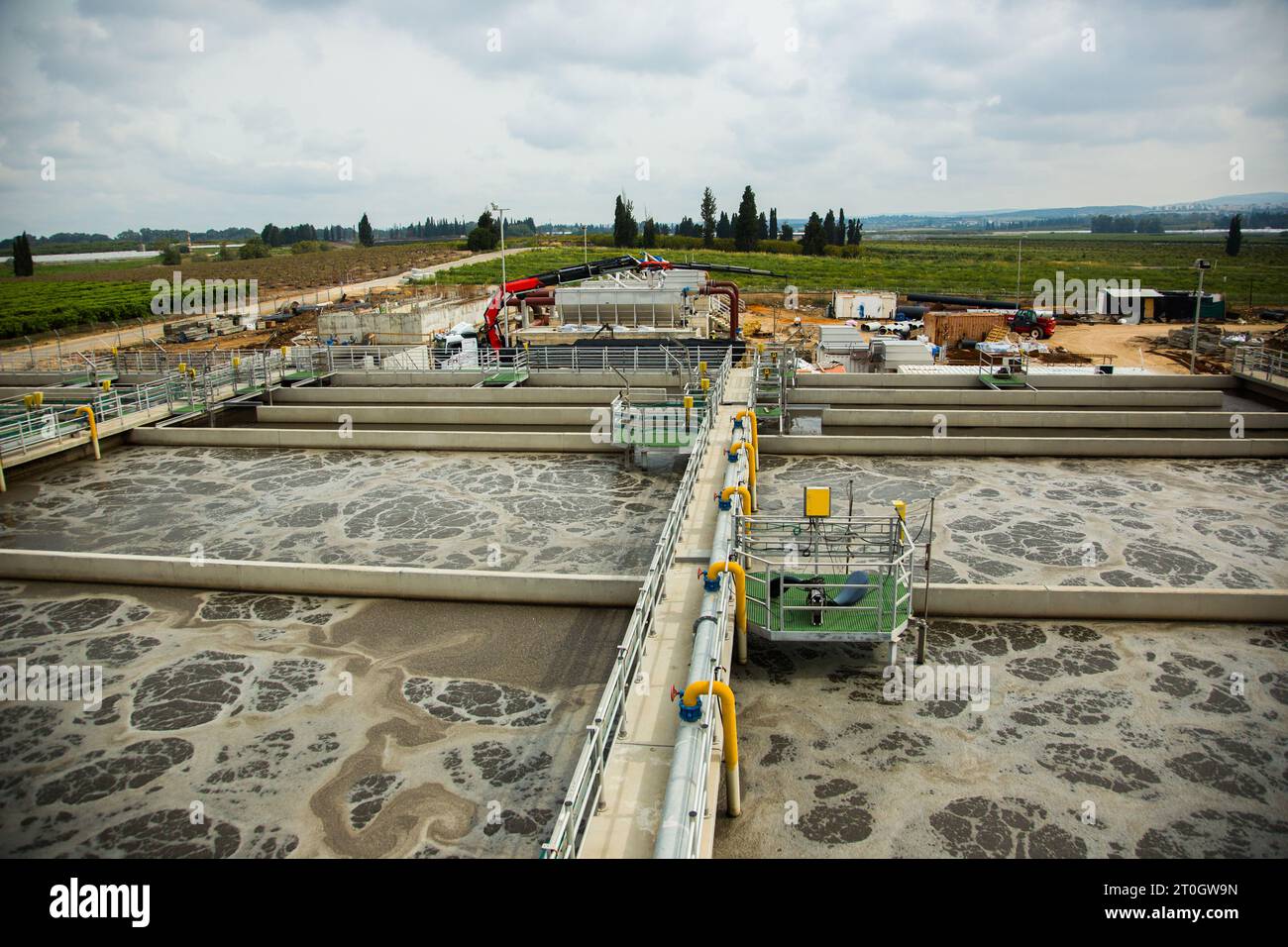 Piscine di sedimentazione secondarie Foto Stock