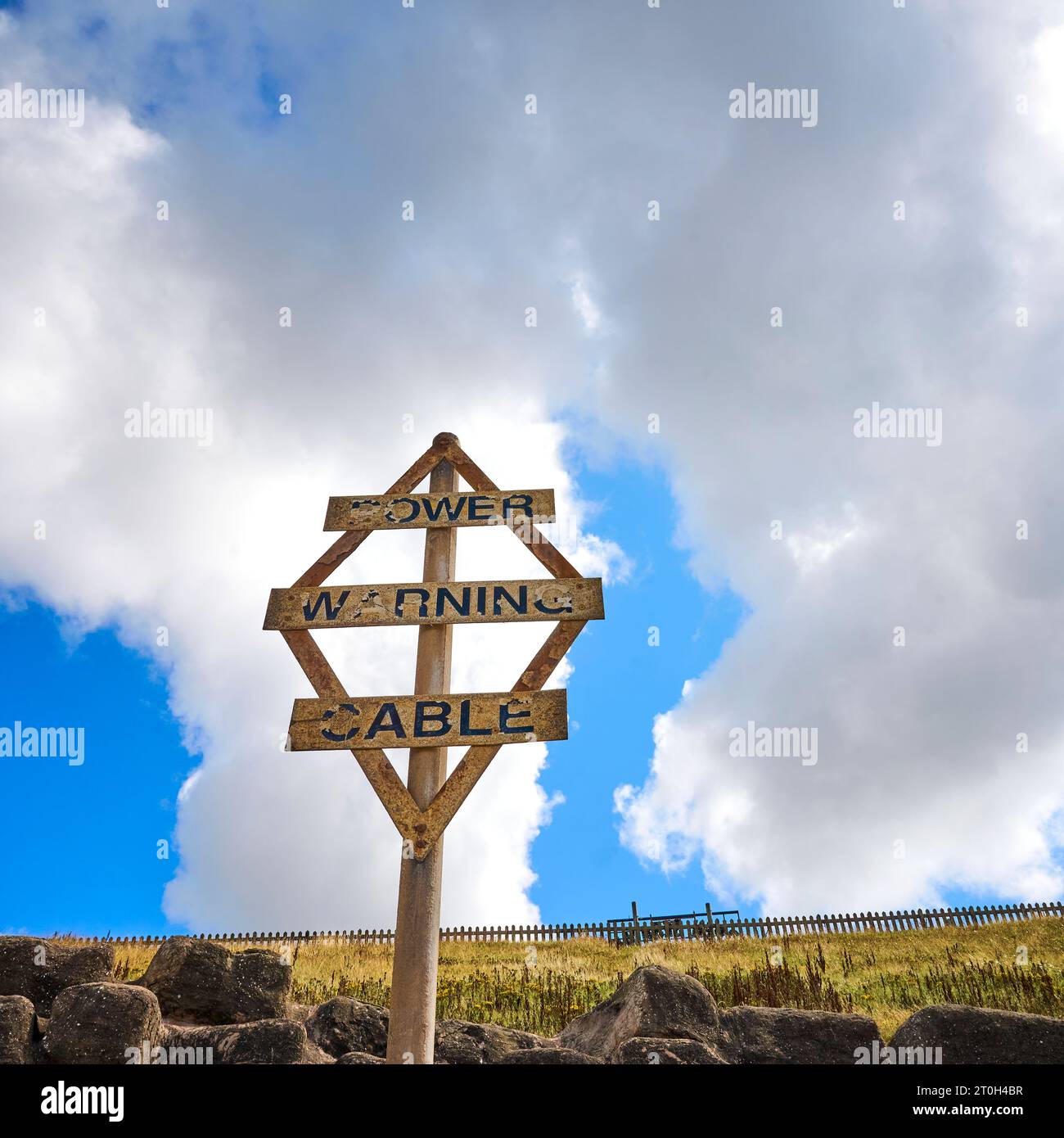Il cavo di alimentazione sottomarino arriva a Blackpool, Regno Unito Foto Stock
