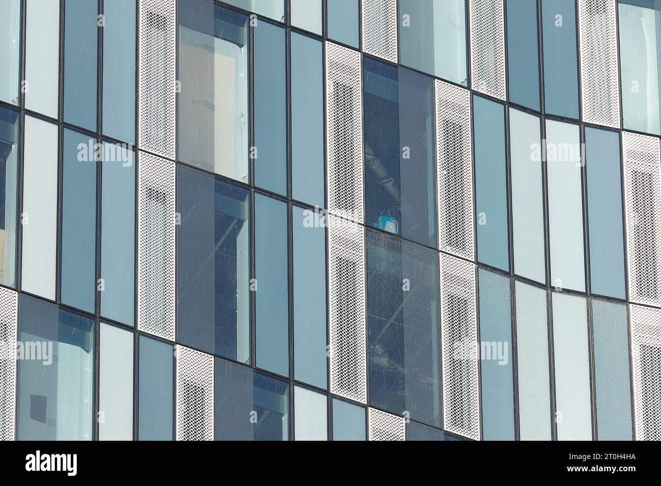 Un'immagine astratta di 44 appartamenti Merrion Street attualmente in costruzione nel centro di Leeds Foto Stock