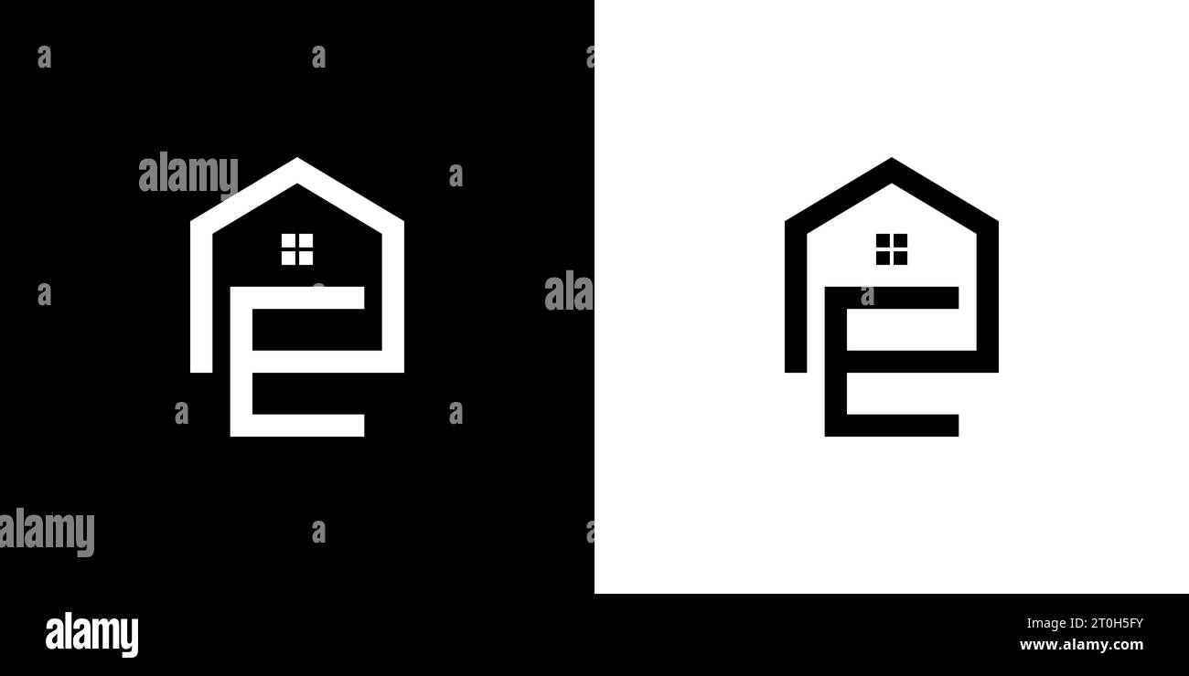 Logo Letter e Home, Logo e Home iniziale, Logo Letter e House, Immobiliare, Proprietà, icona, vettore Illustrazione Vettoriale