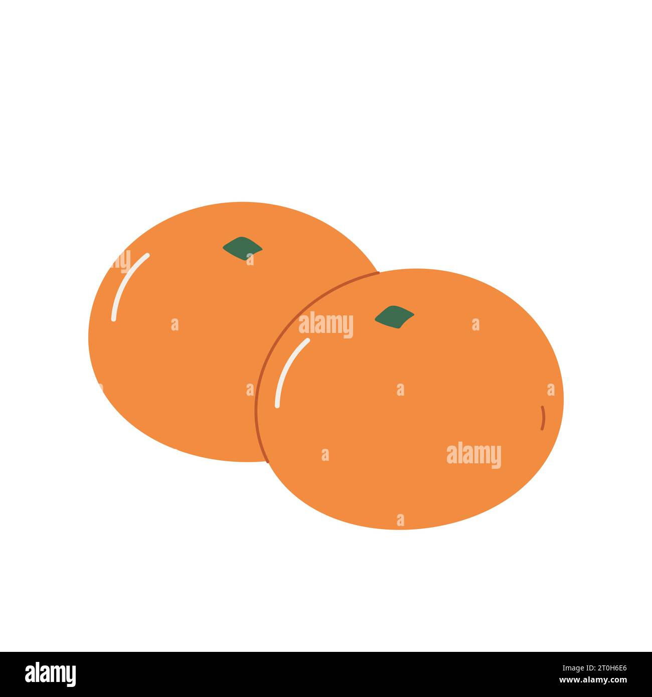 Tangerini, illustrazione vettoriale degli agrumi su sfondo bianco isolato. due pezzi Illustrazione Vettoriale