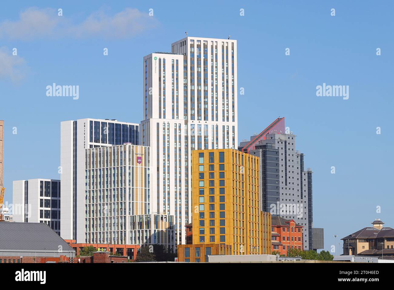 Arena Quarter è un gruppo di edifici per studenti situati intorno alla First Direct Arena nel centro di Leeds Foto Stock