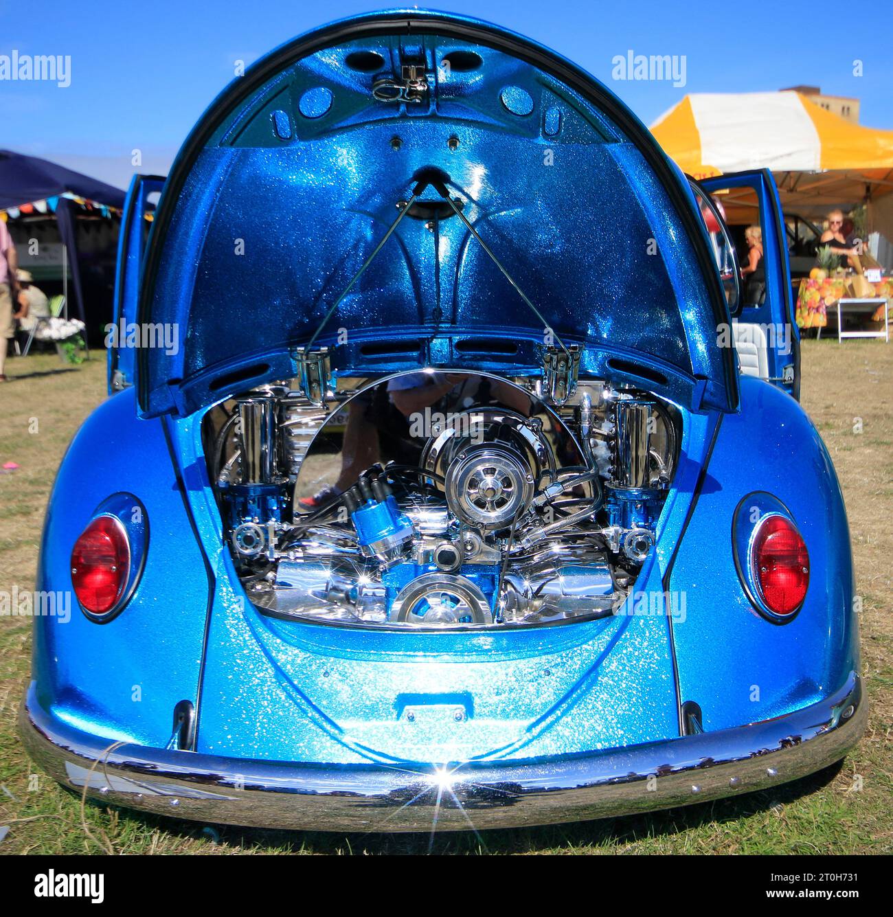 Maggiolino Volkswagen blu personalizzato Foto Stock