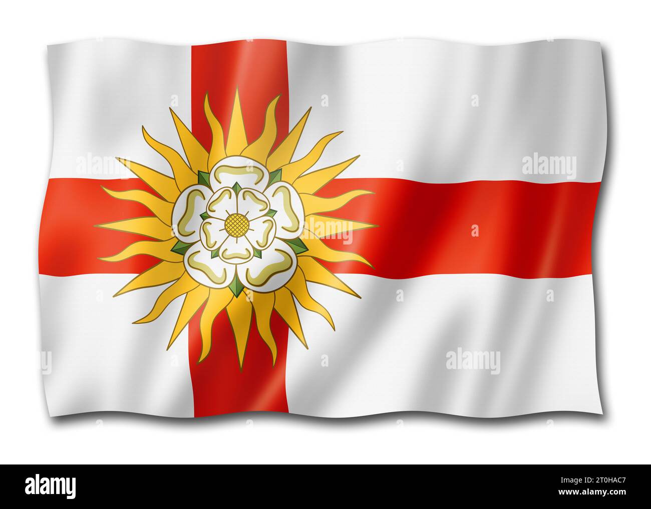 West Riding della bandiera della contea di Yorkshire, Regno Unito Waving banner collection. Illustrazione 3D Foto Stock