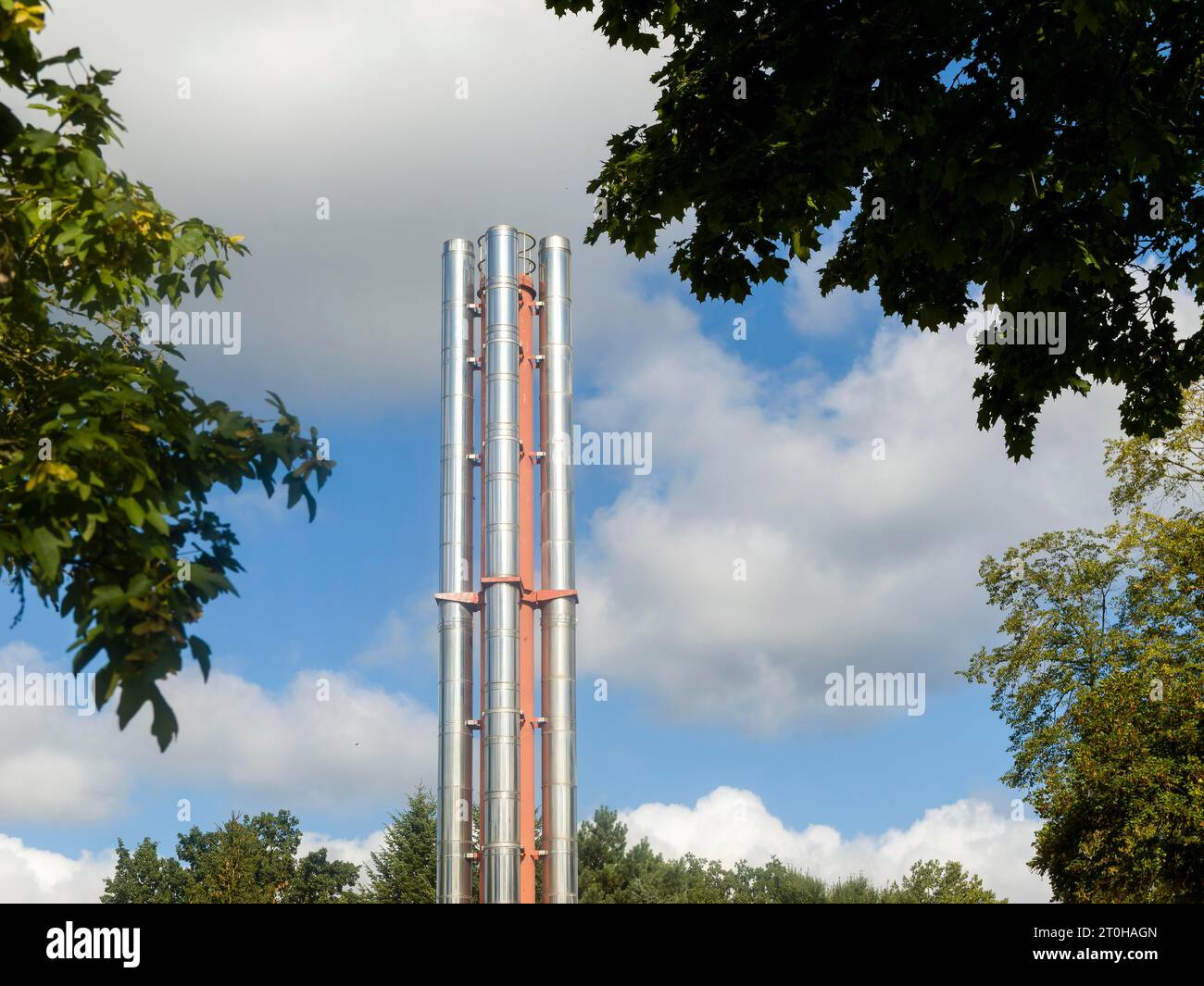 Camini d'acciaio, tecnologia del gas di combustione, sistemi del gas di combustione, camino, gas di combustione Foto Stock