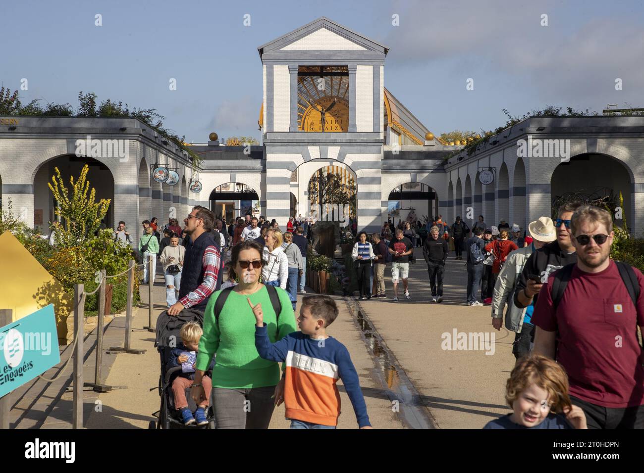 Brugelette, Belgio. 7 ottobre 2023. L'illustrazione mostra il nuovo ingresso del Pairi Daiza Animal parc a Brugelette sabato 07 ottobre 2023. BELGA PHOTO NICOLAS MAETERLINCK Credit: Belga News Agency/Alamy Live News Foto Stock