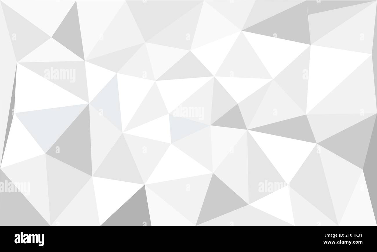 Sfondo bianco e grigio astratto, triangolo geometrico con trama poligonale bassa. Modello di sfondo moderno per illustrazioni vettoriali per volantini e presentazioni Illustrazione Vettoriale