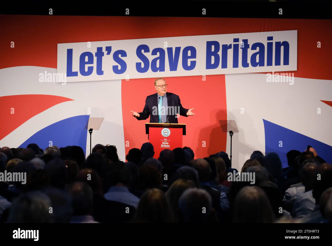 Londra, Regno Unito. 7 ottobre 2023. La Conferenza del Partito Riformista a Londra. Il candidato del sindaco di Londra Howard Cox. Crediti: Matthew Chattle/Alamy Live News Foto Stock