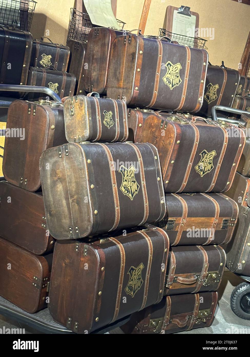 Shopping magico al Harry Potter New York Store con bacchette, accappatoi e articoli da maghi. Foto Stock