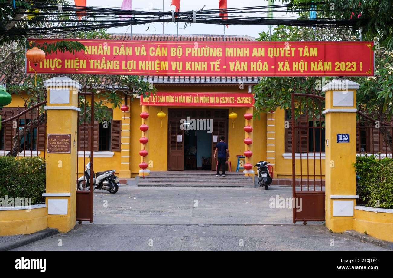 Hoi An, Vietnam. Ufficio di polizia di sicurezza. Foto Stock