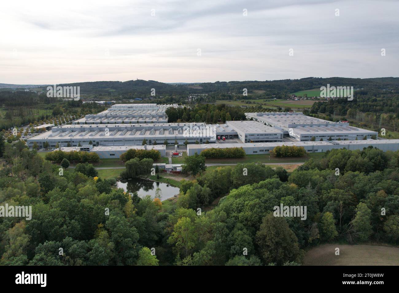 Jihlava, repubblica Ceca - 12 settembre 2023: Logo di BOSCH diesel Jihlava, stabilimento di produzione per iniettori common rail, fabbrica Pavov, repubblica Ceca Foto Stock