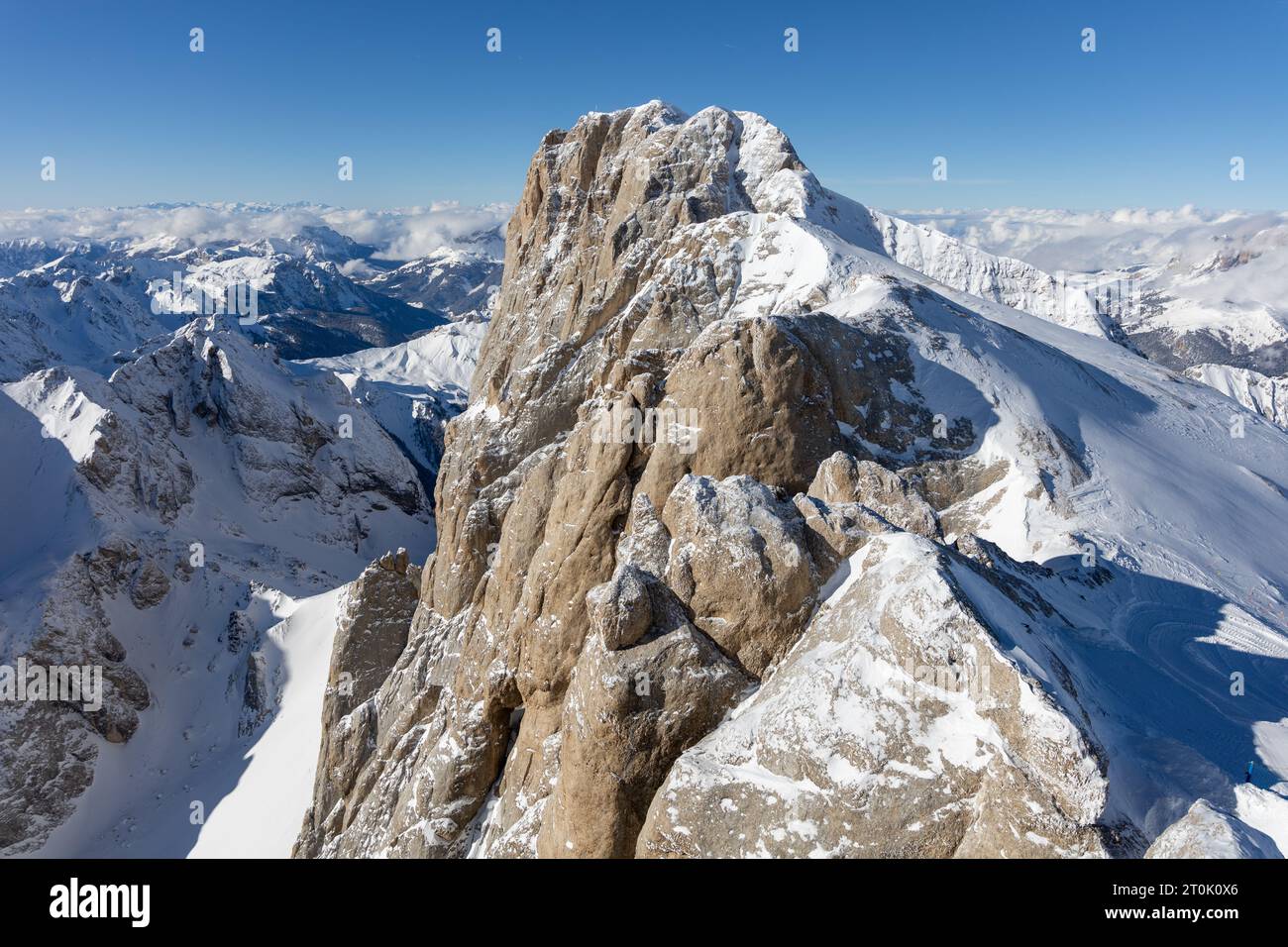 Inverno Italia Dolomiti coperte di neve. Foto di alta qualità Foto Stock