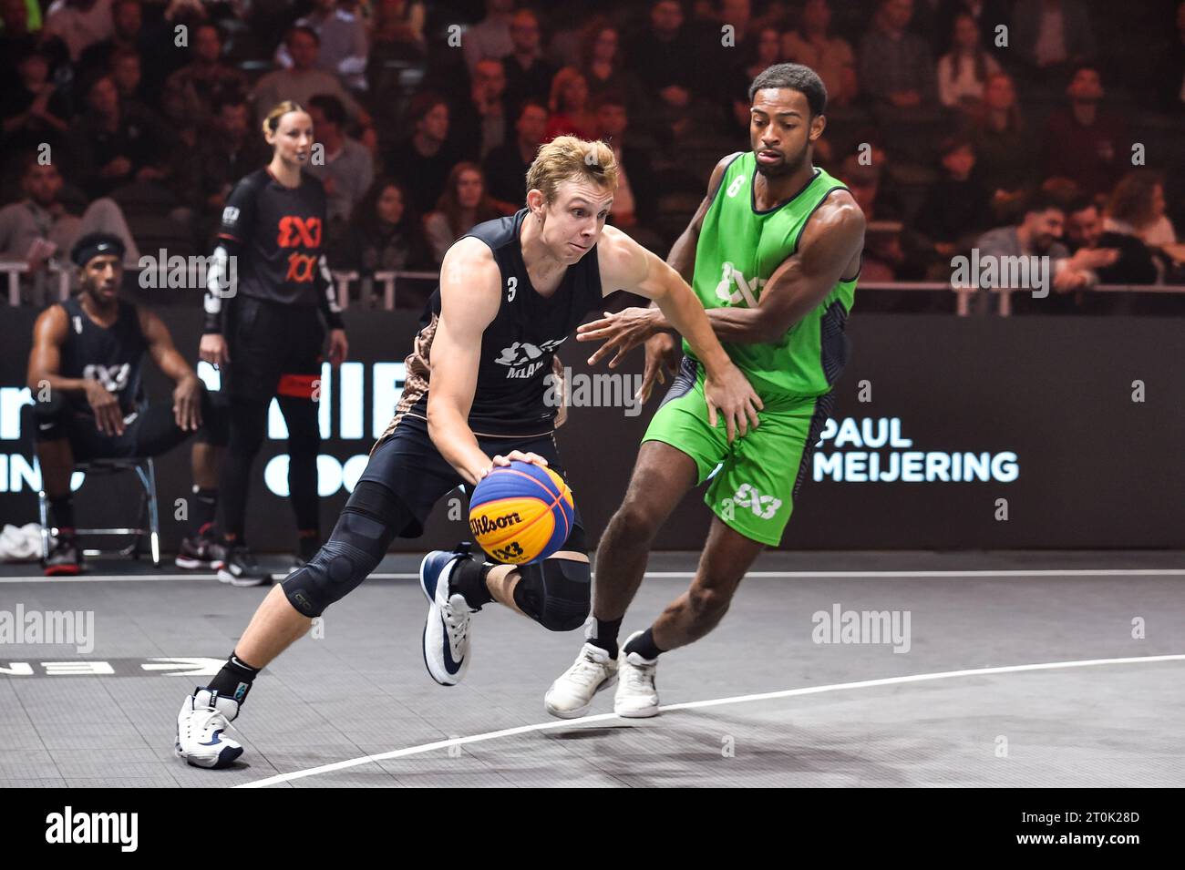 Amsterdam, Paesi Bassi. 6 ottobre 2023. Canyon Barry (Miami) durante il 3x3 World Tour Amsterdam Masters 2023 match tra Utrecht e Miami a Gashouder il 6 ottobre 2023 ad Amsterdam, Paesi Bassi Credit: Orange Pics BV/Alamy Live News Foto Stock