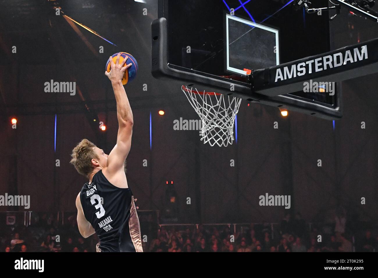 Amsterdam, Paesi Bassi. 6 ottobre 2023. Canyon Barry (Miami) durante il 3x3 World Tour Amsterdam Masters 2023 match tra Utrecht e Miami a Gashouder il 6 ottobre 2023 ad Amsterdam, Paesi Bassi Credit: Orange Pics BV/Alamy Live News Foto Stock