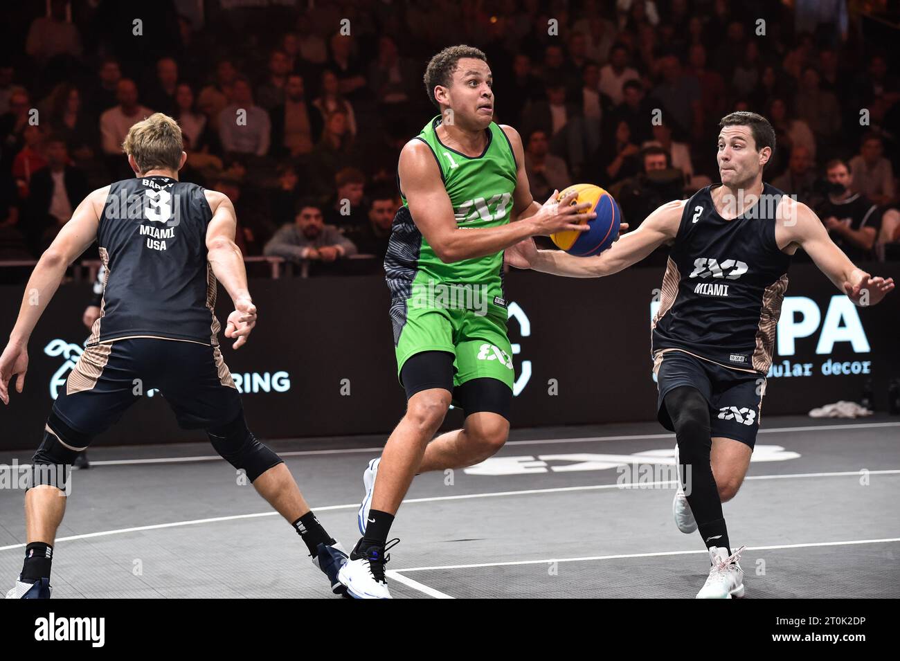 Amsterdam, Paesi Bassi. 6 ottobre 2023. Olusheyi Adetunji (Utrecht) durante il 3x3 World Tour Amsterdam Masters 2023 match tra Utrecht e Miami a Gashouder il 6 ottobre 2023 ad Amsterdam, Paesi Bassi Credit: Orange Pics BV/Alamy Live News Foto Stock