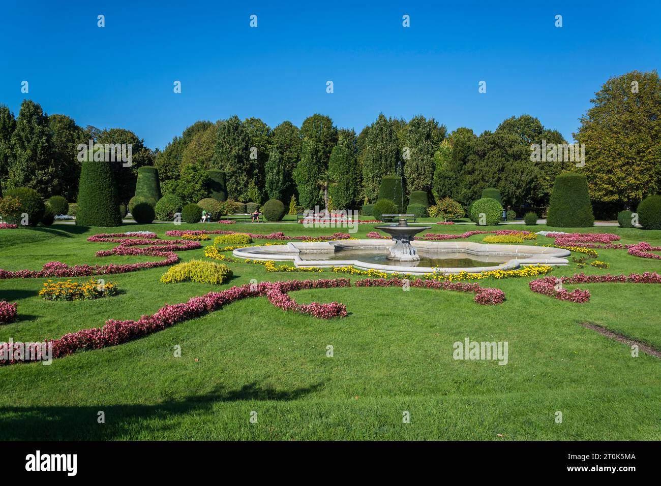 Giardini di Schönbrunn, giardini barocchi del XVIII secolo, Vienna, Austria Foto Stock