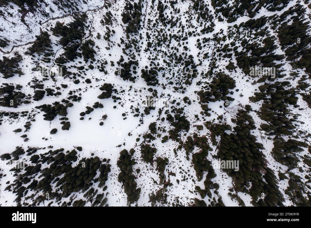 Vista aerea con drone sul passo più spettacolare delle Alpi svizzere - passo Maloja a Grison, Svizzera. Foto Stock