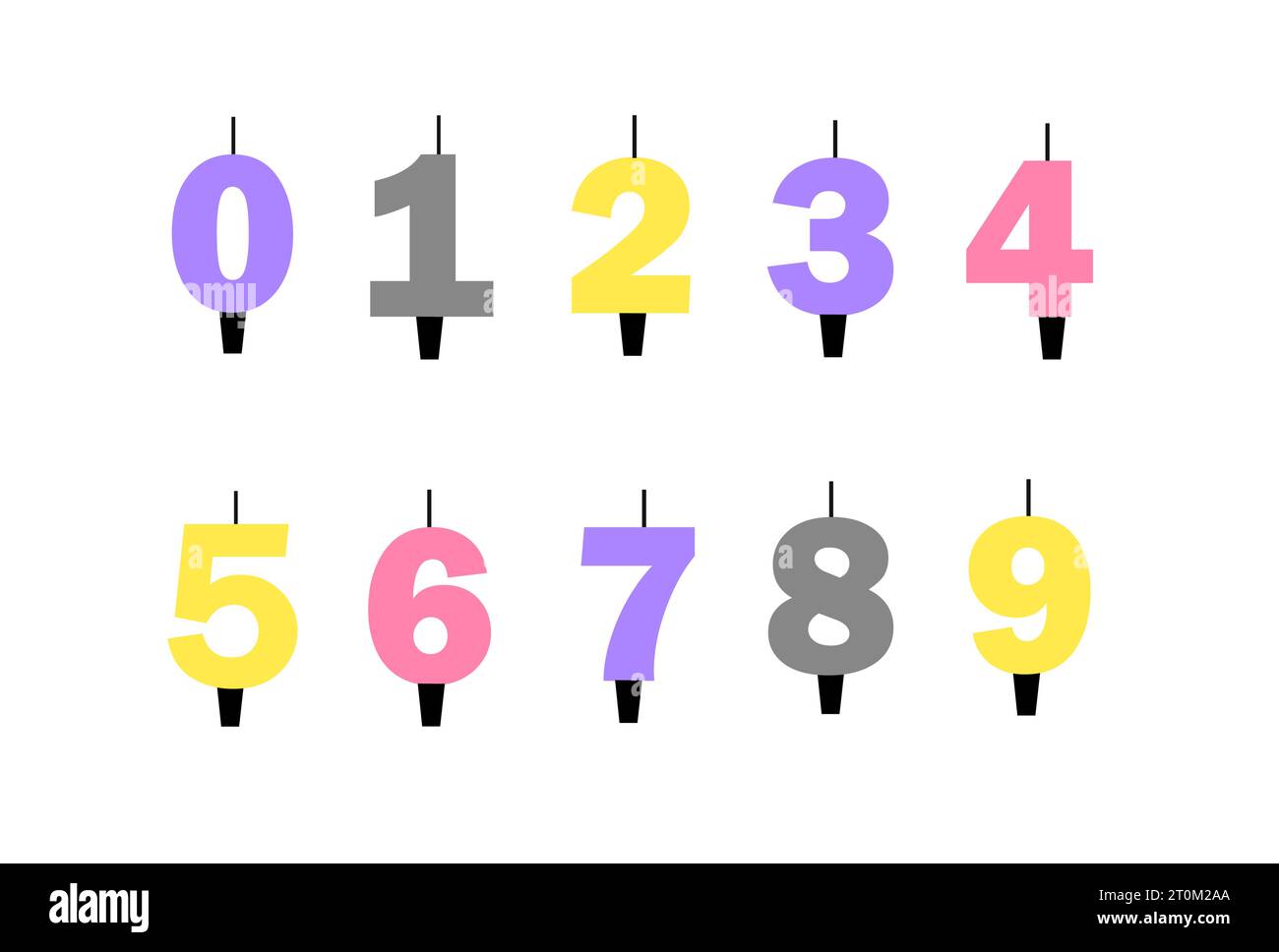 Decorazioni natalizie numeri candele linea vettoriale Illustrazione Vettoriale