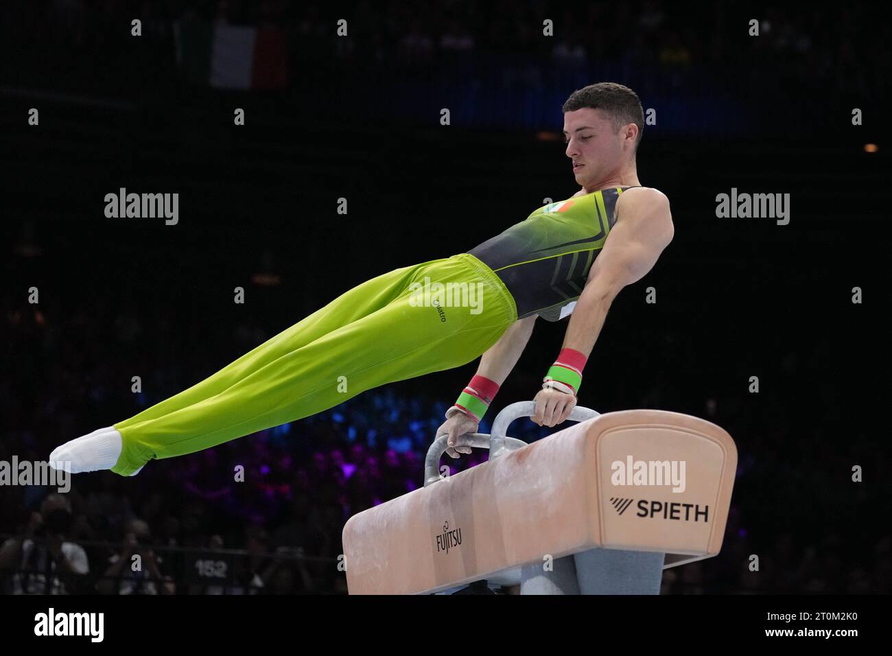Anversa, Belgio. 7 ottobre 2023. L'irlandese Rhys Mc Clenaghan gareggia durante la finale maschile Pommel Horse del 2023 World Artistic Gymnastics Championships ad Anversa, Belgio, 7 ottobre 2023. Crediti: Zheng Huansong/Xinhua/Alamy Live News Foto Stock