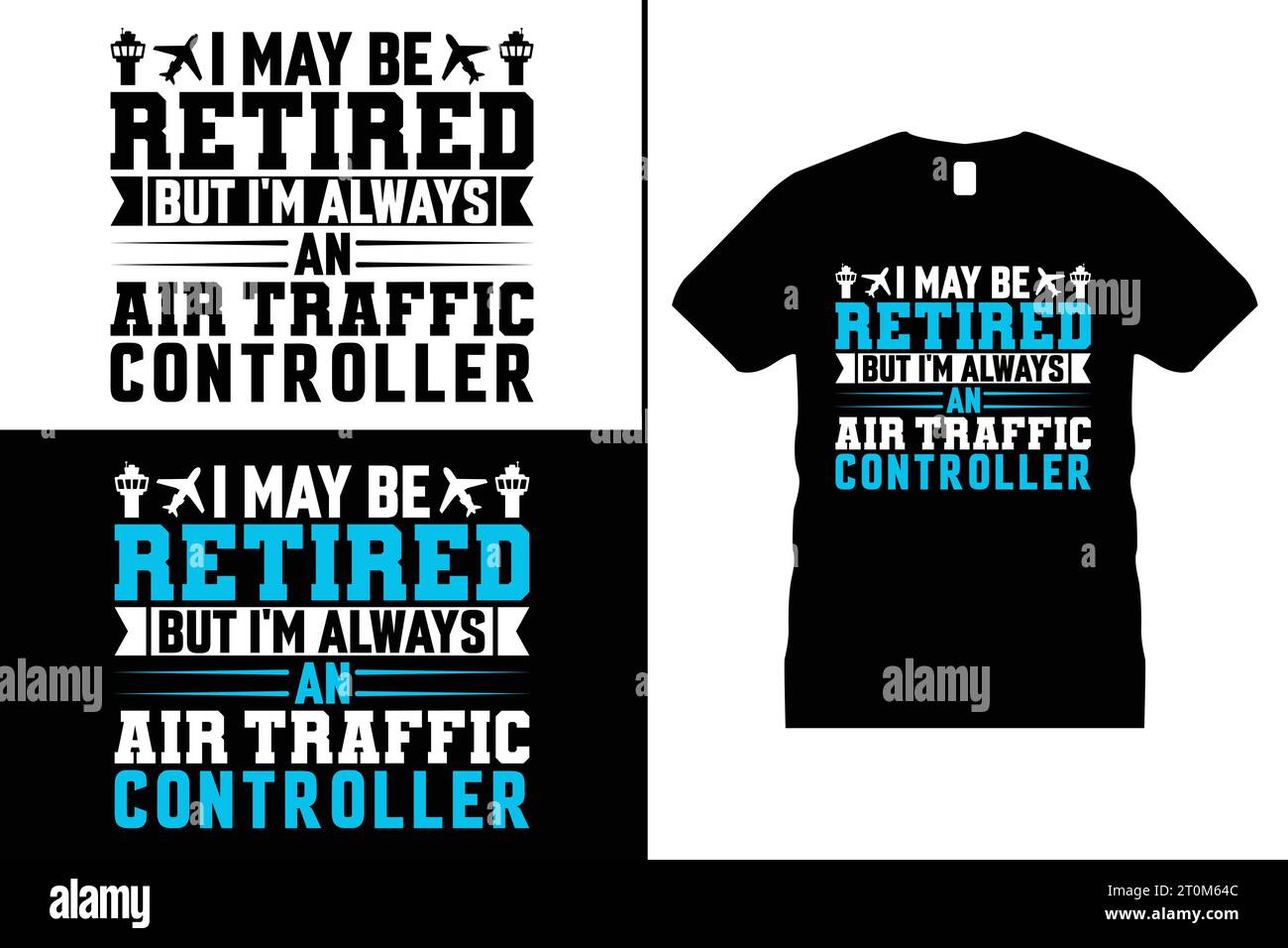 Divertente tipografia Sky Air Traffic T-shirt Design Controller Vector Pilot Shirt regalo per uomo e donna Illustrazione Vettoriale