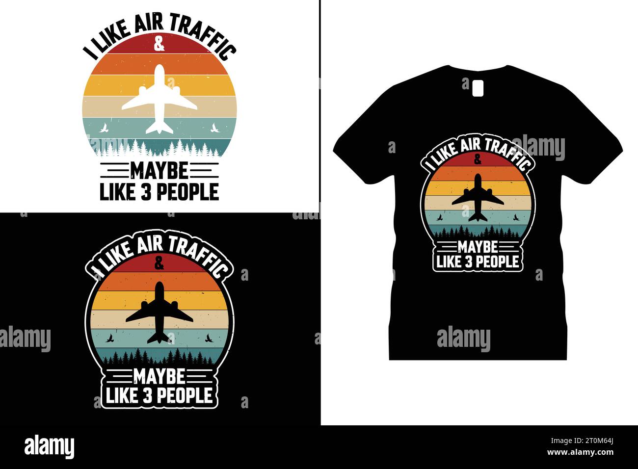 Divertente tipografia Sky Air Traffic T-shirt Design Controller Vector Pilot Shirt regalo per uomo e donna Illustrazione Vettoriale