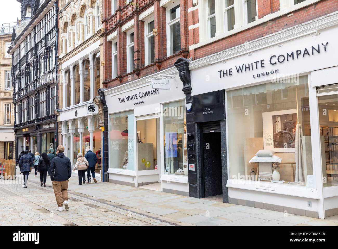 Il negozio The White Company of London si trova in King Street nel centro di Manchester, Inghilterra, Regno Unito, 2023 Foto Stock