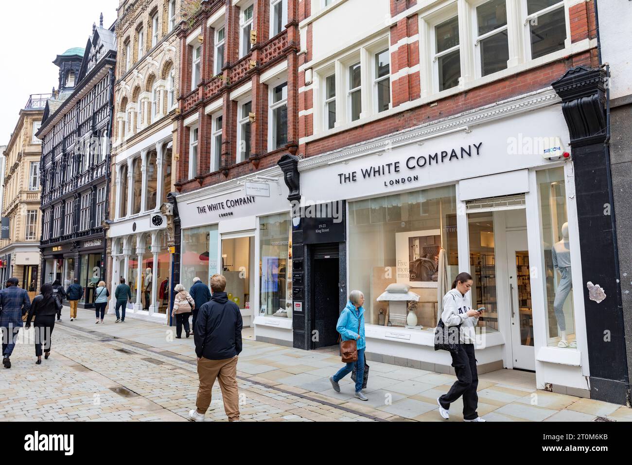 Il negozio The White Company of London si trova in King Street nel centro di Manchester, Inghilterra, Regno Unito, 2023 Foto Stock