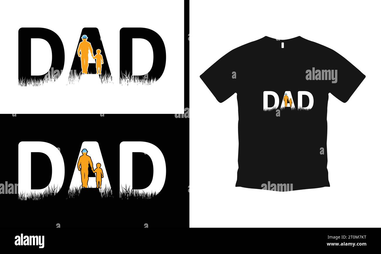 T-shirt per la festa del papà in tipografia vettoriale, regalo Papa per uomo e donna Illustrazione Vettoriale
