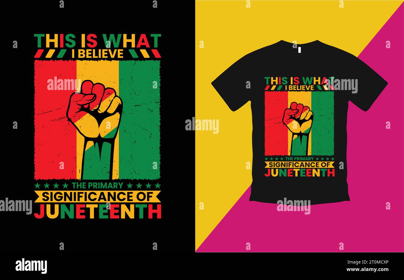 Maglietta Independence Juneteenth e maglia nera uomo donna bambino Illustrazione Vettoriale