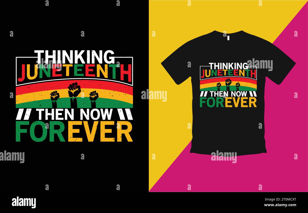 Maglietta Independence Juneteenth e maglia nera uomo donna bambino Illustrazione Vettoriale