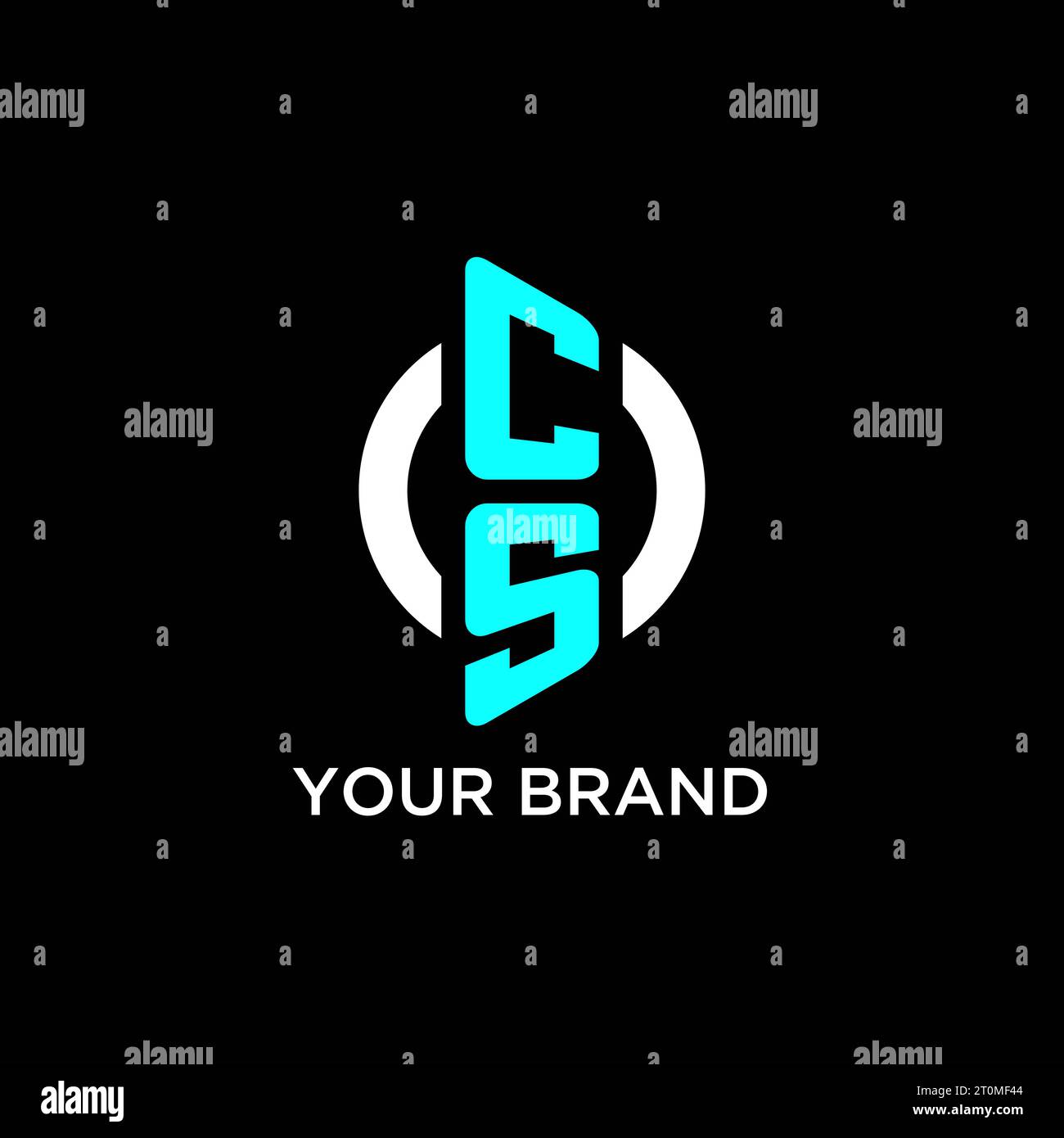 Idee di design del logo del monogramma CS Circle Illustrazione Vettoriale