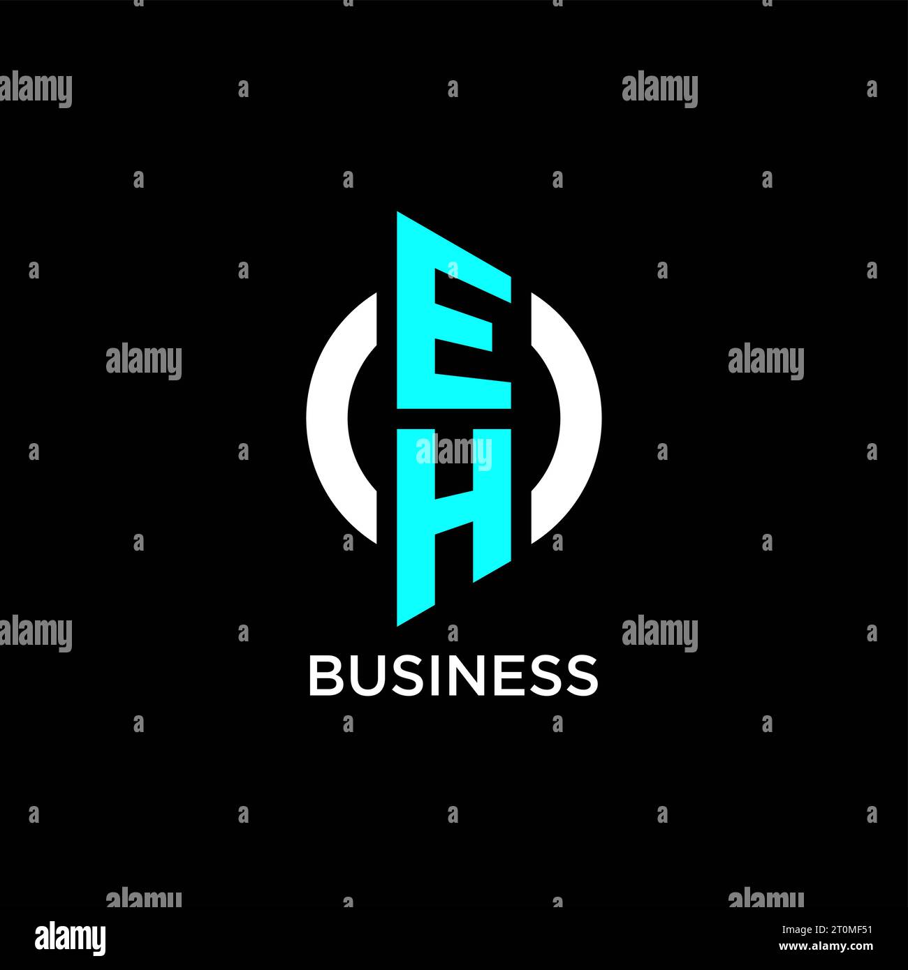 Idee di design del logo con monogramma EH Circle Illustrazione Vettoriale