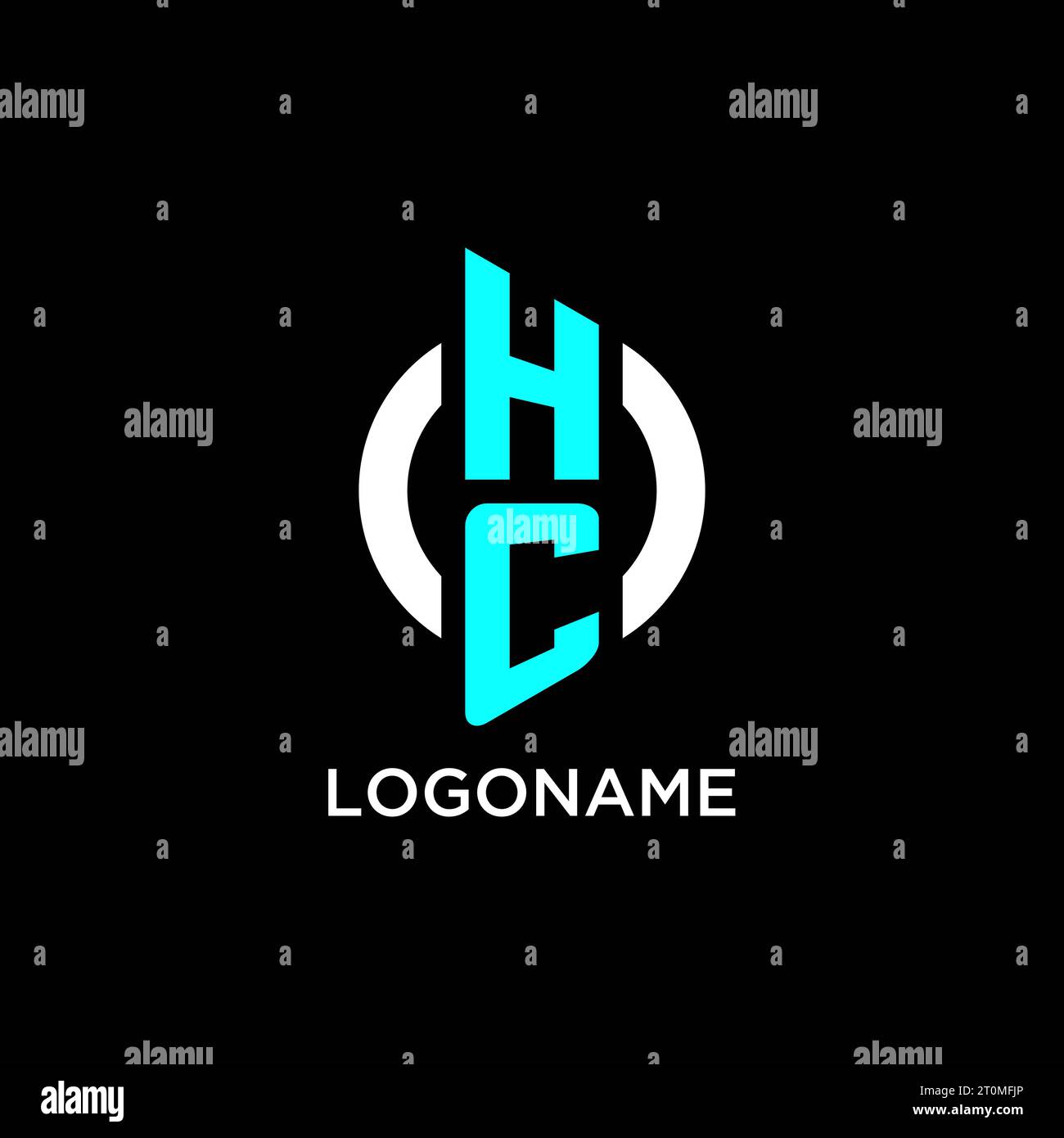 Idee di design del logo HC Circle monogram Illustrazione Vettoriale