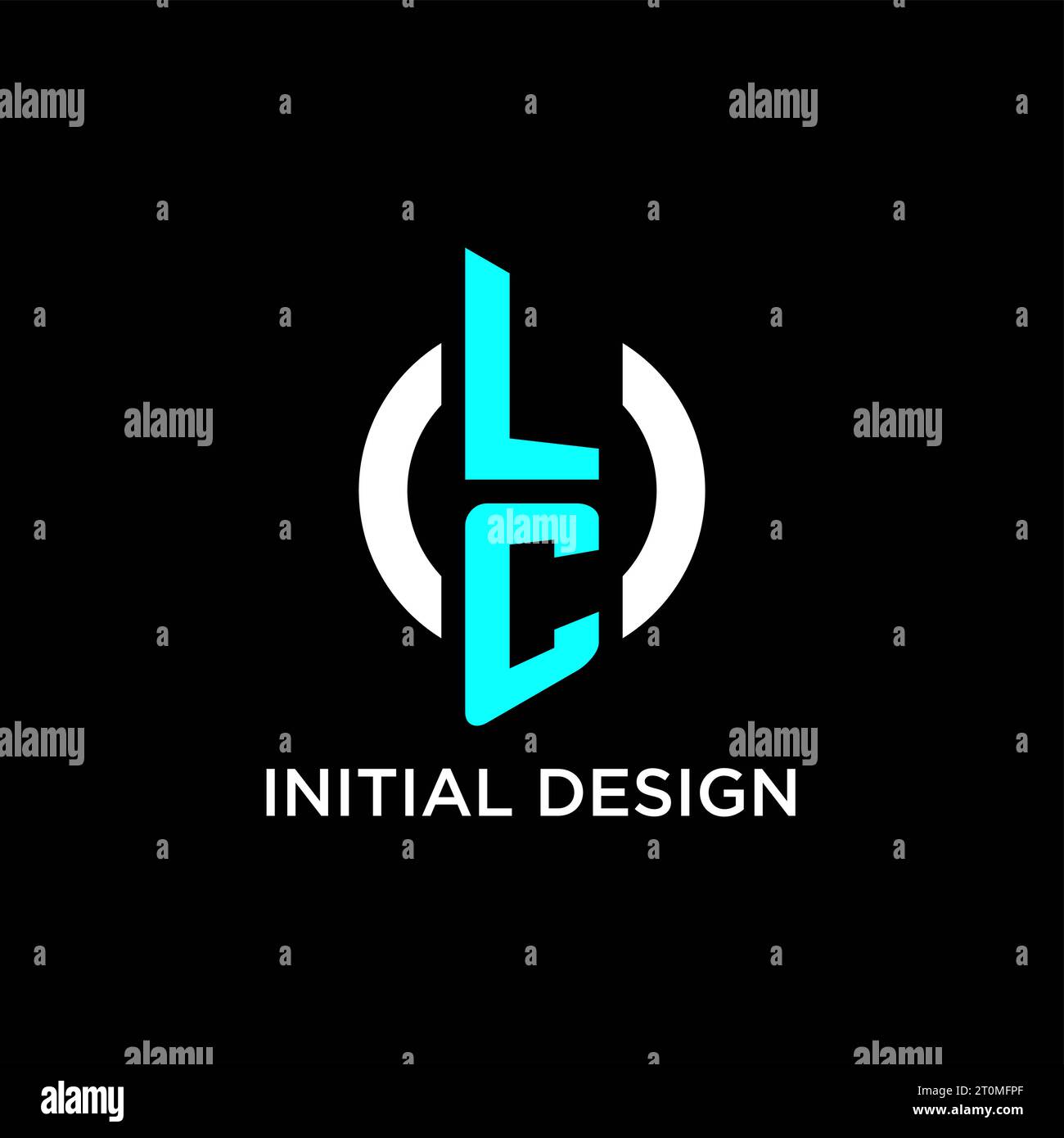 Idee di progettazione del logo del monogramma del cerchio LC Illustrazione Vettoriale