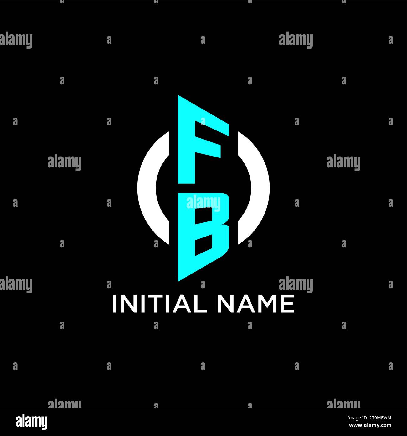 Idee per il design del logo con monogramma circolare FB Illustrazione Vettoriale