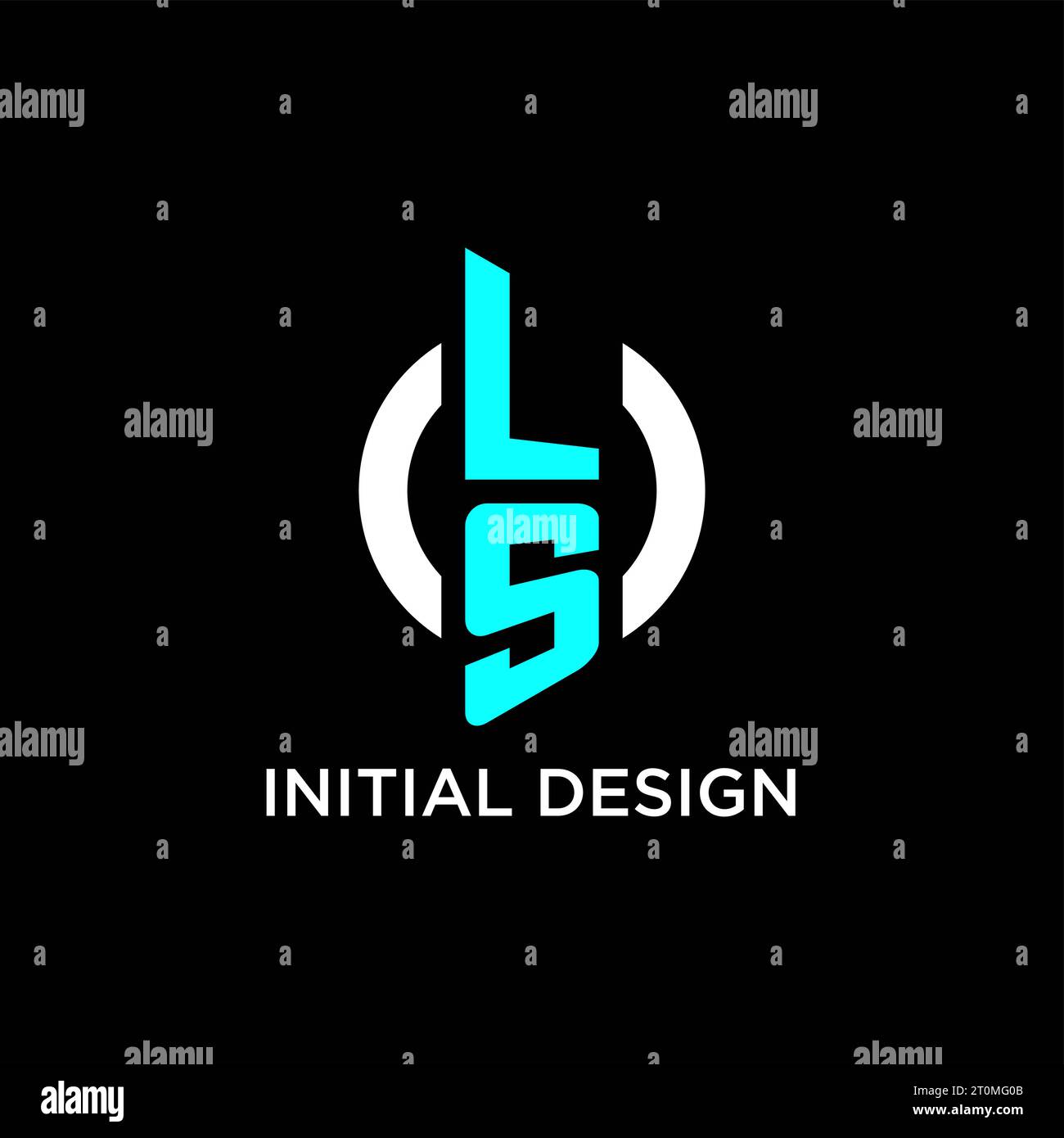 Idee di design del logo con monogramma cerchio LS Illustrazione Vettoriale