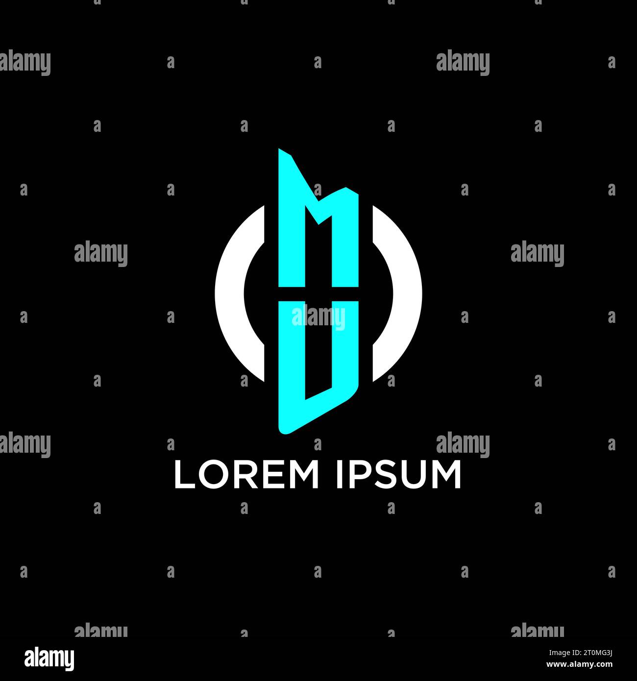 Idee di design del logo con monogramma circolare MU Illustrazione Vettoriale