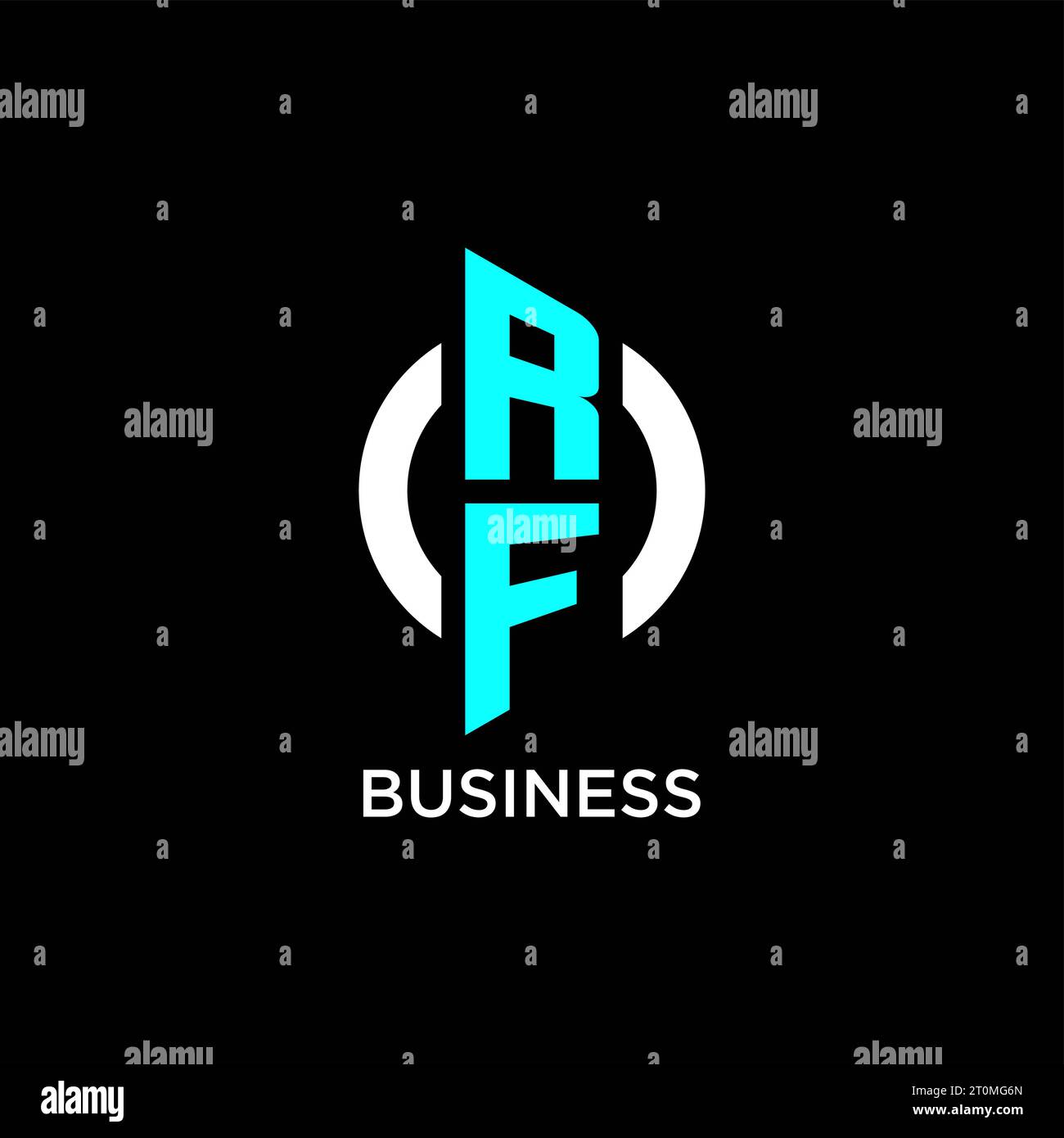 Idee per la progettazione del logo del monogramma circolare RF Illustrazione Vettoriale