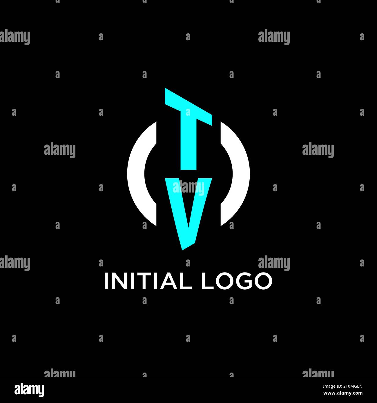 Idee per il design del logo del monogramma TV Circle Illustrazione Vettoriale