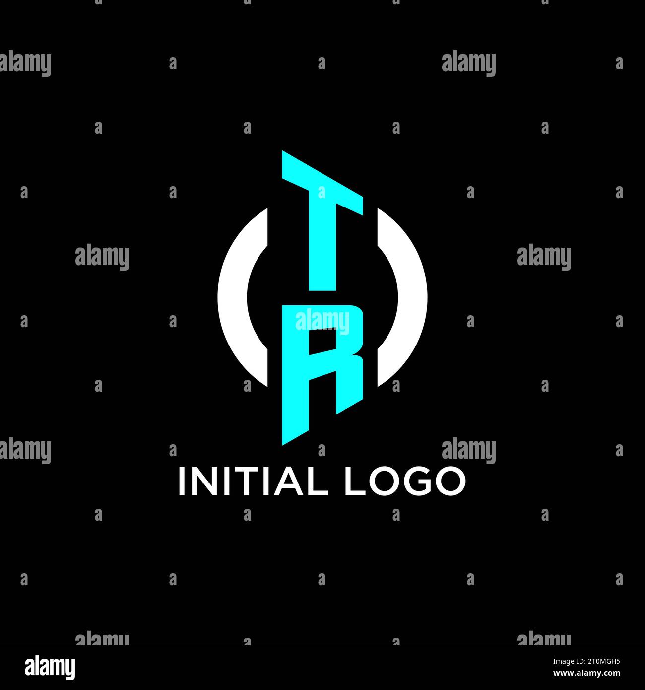 Idee di design del logo TR Circle monogram Illustrazione Vettoriale