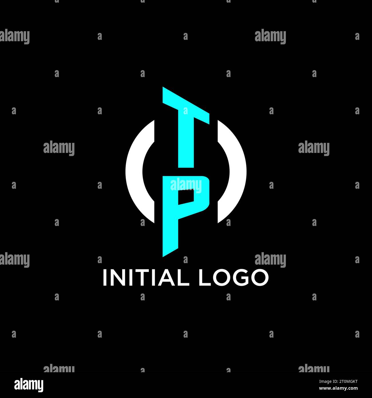 Idee di progettazione del logo del monogramma del cerchio TP Illustrazione Vettoriale