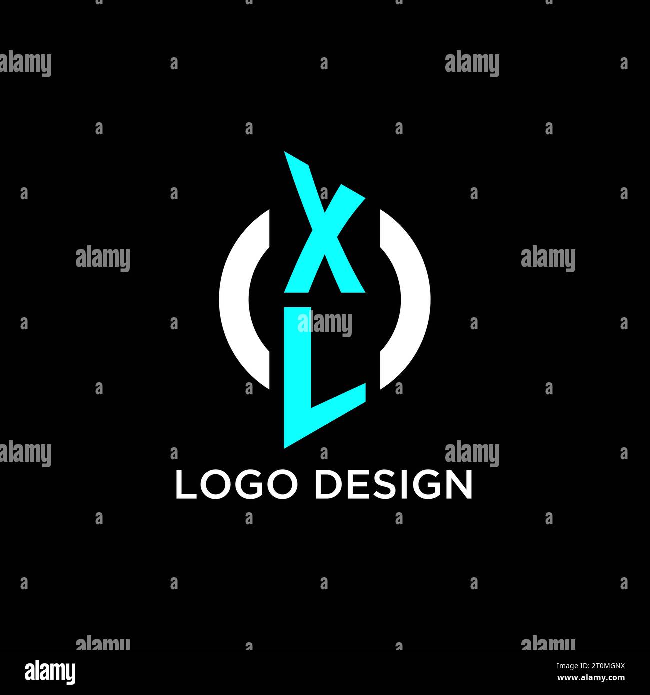 Idee per il design del logo con monogramma XL Circle Illustrazione Vettoriale