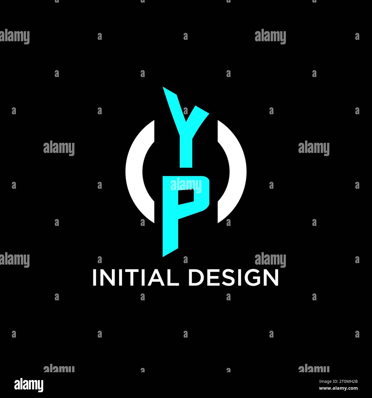 Idee per il design del logo con monogramma circolare YP Illustrazione Vettoriale