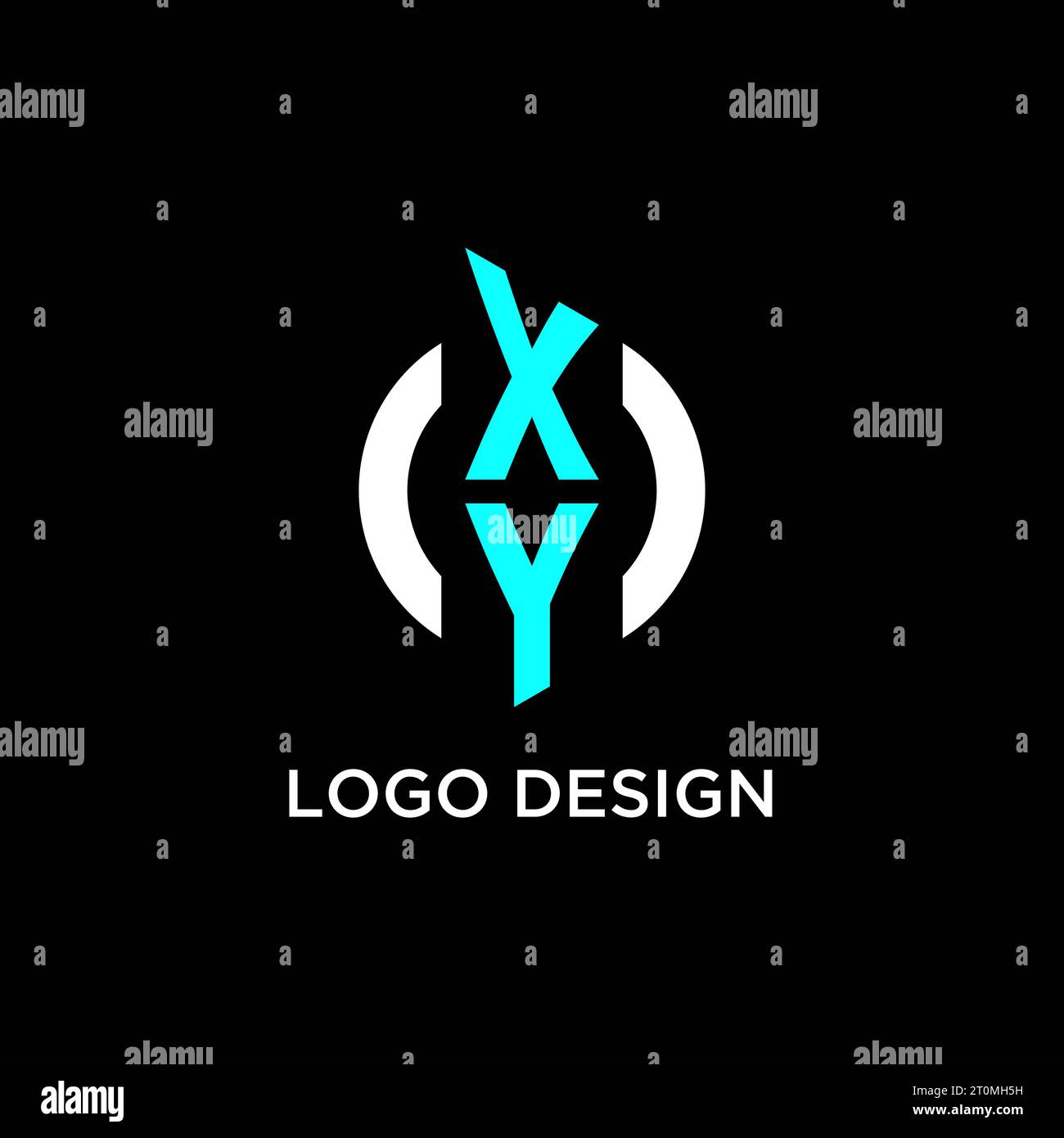 Idee per il design del logo con monogramma XY Circle Illustrazione Vettoriale