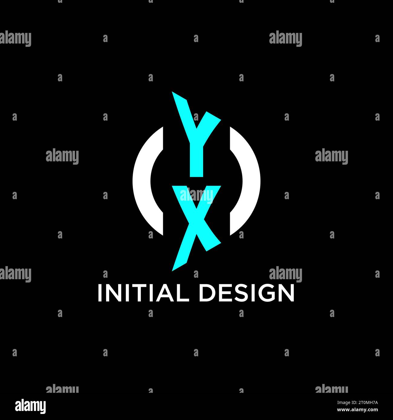 Idee per il design del logo con monogramma YX Circle Illustrazione Vettoriale