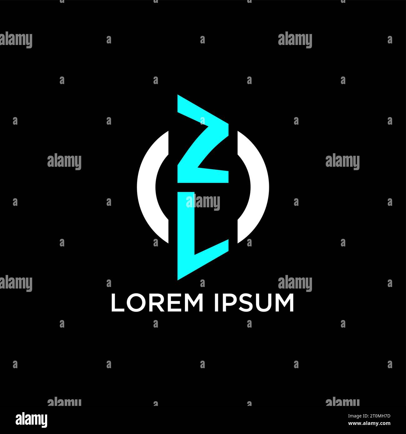 Idee per il design del logo monogramma ZL Circle Illustrazione Vettoriale