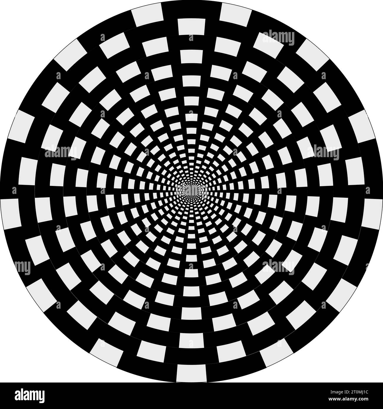 Tunnel di sfondo grafico illustrato cerchio buco profondo misterioso bianco e nero Illustrazione Vettoriale