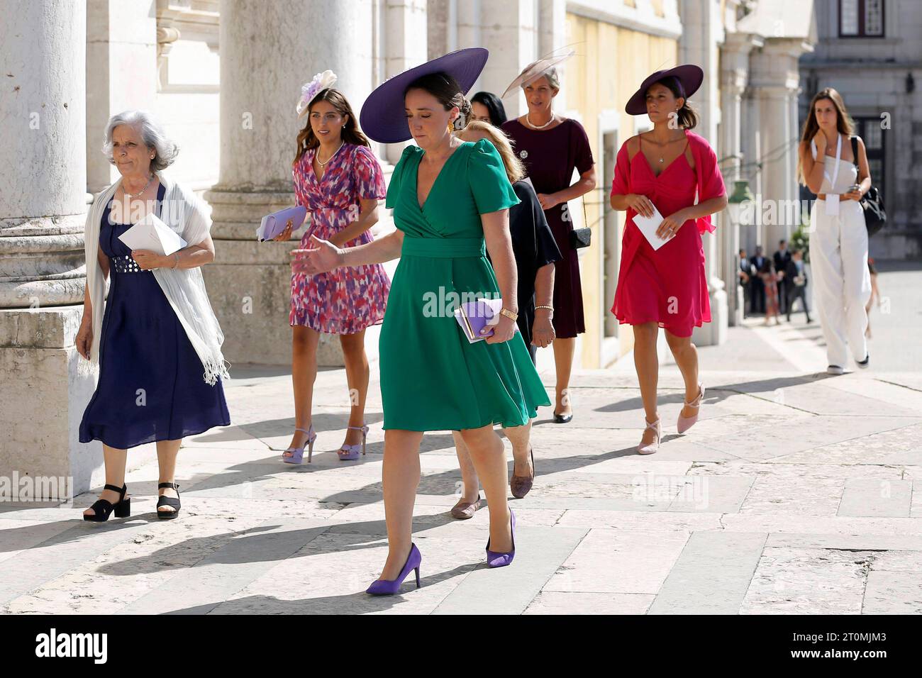 Mafra Portogallo, Portogallo Portogallo. 7 ottobre 2023. Casamento Real - Maria Francisca e Duarte Principessa Maria Francisca de Braganza e Duarte de Sousa Araujo Martins partono al Basílica Palacio de Mafra, il 7 ottobre 2023, Credit: CORDON PRESS/Alamy Live News Foto Stock