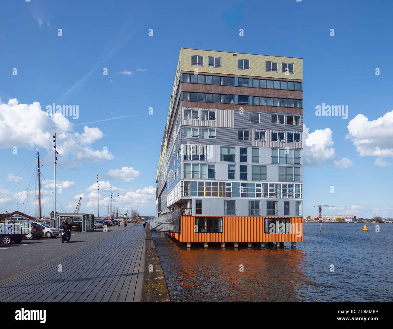 Amsterdam, Paesi Bassi - Silodam alloggio sul fiume ij da MVRDV Foto Stock