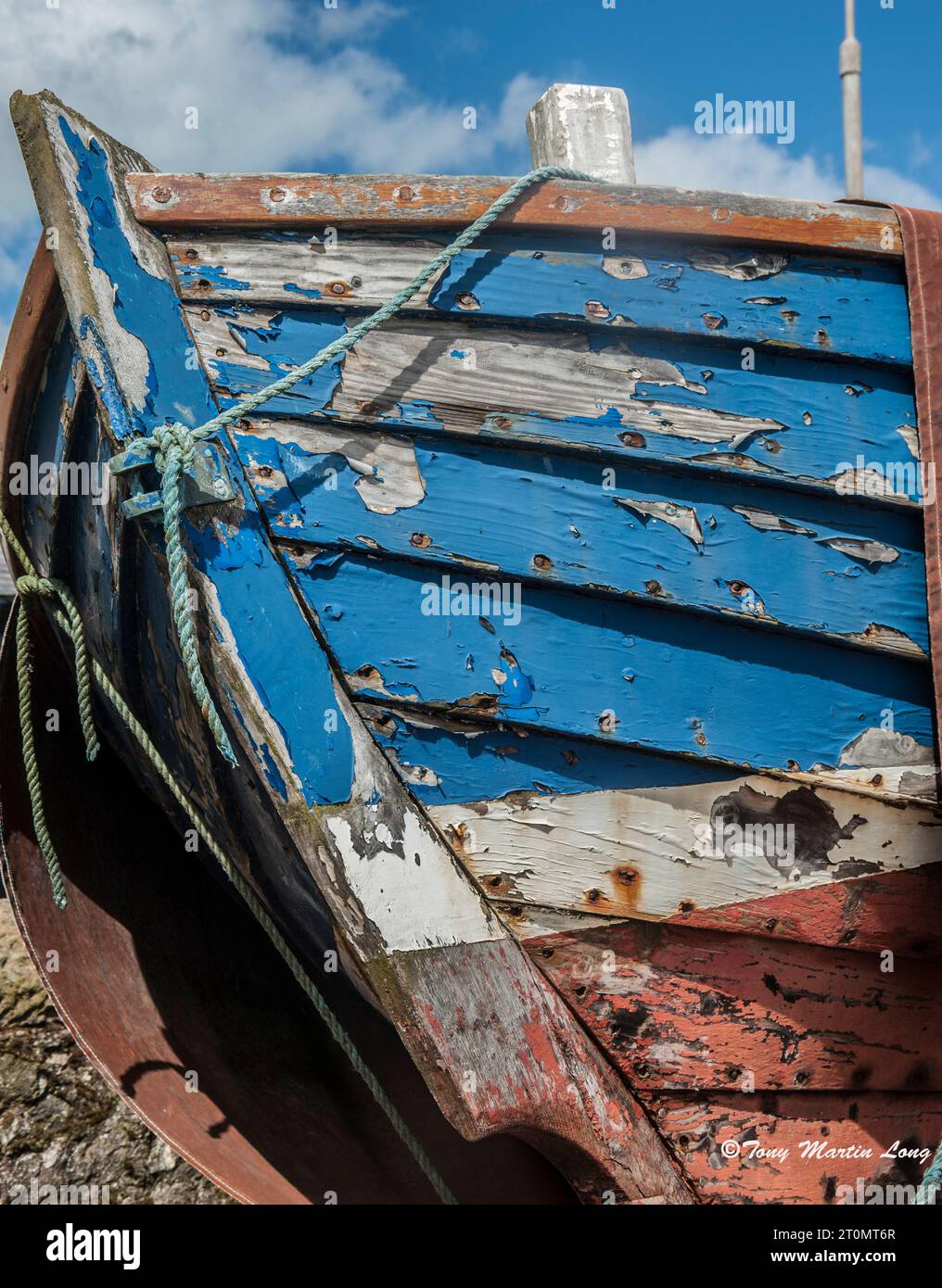Barca blu Foto Stock